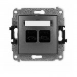 11ICUSB-7 Ładowarka 2xUSB Typ C+C, 5V, Max 20W  Grafitowy