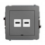 27DCUSBBO-7 Ładowarka 2xUSB Typ C, 5V, Max 20W, bez plakietki opisowej  Szary Mat