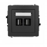 28DGUSB-2 Gniazdo 2xUSB Typu A-A ver.2.0  Grafitowy Mat