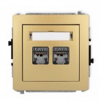 29DGK-6 Gniazdo komputerowe podwójne 2x RJ45 kat.6, ekranowane, 8 stykowe  Złoty