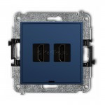 64MHDMIBO-4 Gniazdo HDMI v2.0 4K podwójne, bez plakietki opisowej  Navy Blue