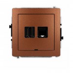 9DGHKBO Gniazdo HDMI 2.0 4K + Gniazdo komputerowe 1x RJ45 kat.5e, bez plakietki opisowej  Brązowy Metalik