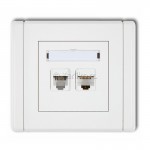 FGTK Gniazdo telefoniczne 1x RJ11 + Gniazdo komputerowe 1x RJ45 kat.5e  Biały