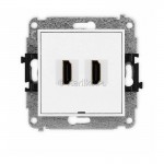 IHDMIBO-6 Gniazdo HDMI v2.1 8K podwójne bez plakietki opisowej  Biały