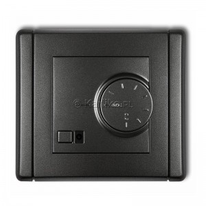 Regulator temperatury z czujnikiem wewnętrznym 3200W (termostat), zakres 5-40st. Grafitowy Karlik Flexi - Widok z przodu