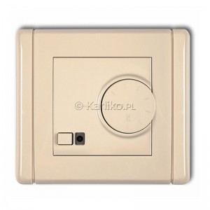 Regulator temperatury z czujnikiem wewnętrznym 3200W (termostat), zakres 5-40st. Beżowy Karlik Flexi - Widok z przodu