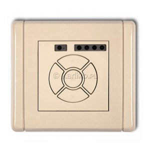 Elektroniczny sterowniik roletowy, sterowanie lokalne i z pilota, sterowanie strefą, sterowanie podstrefą Beżowy Karlik Flexi - Widok z przodu