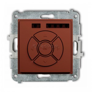 63MSR-6 Elektroniczny sterowniik roletowy, przycisk cetralny lub jako dodatkowy Terakota Karlik Mini - Widok z przodu