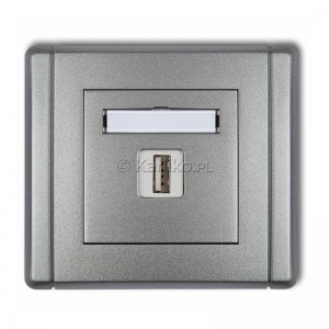 7FCUSB-1 Ładowarka USB, Typ A, 5V, 1A, Max 5W  Srebrny Metalik